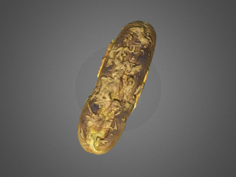 S00008 Rustic Baked Bread Loaf 3D Model