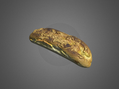 S00008 Rustic Baked Bread Loaf 3D Model