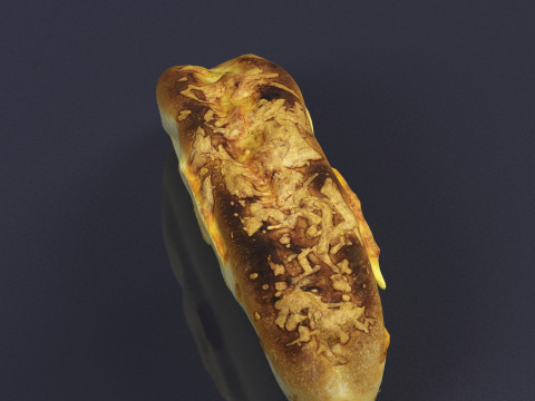 S00008 Rustic Baked Bread Loaf 3D Model