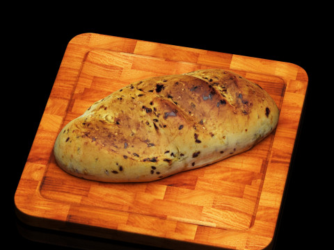 S00009 Seeded Rustic Bread Loaf 3D Model