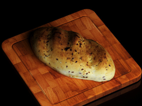 S00009 Seeded Rustic Bread Loaf 3D Model