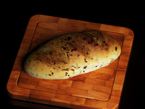 S00009 Seeded Rustic Bread Loaf 3D Model