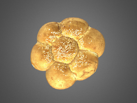 S00011 Sesame Pull-Apart Bread 3D Model