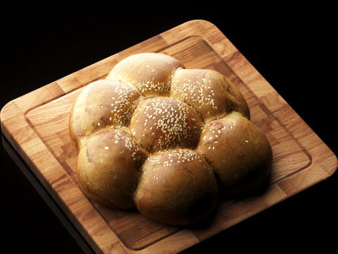 S00011 Sesame Pull-Apart Bread 3D Model