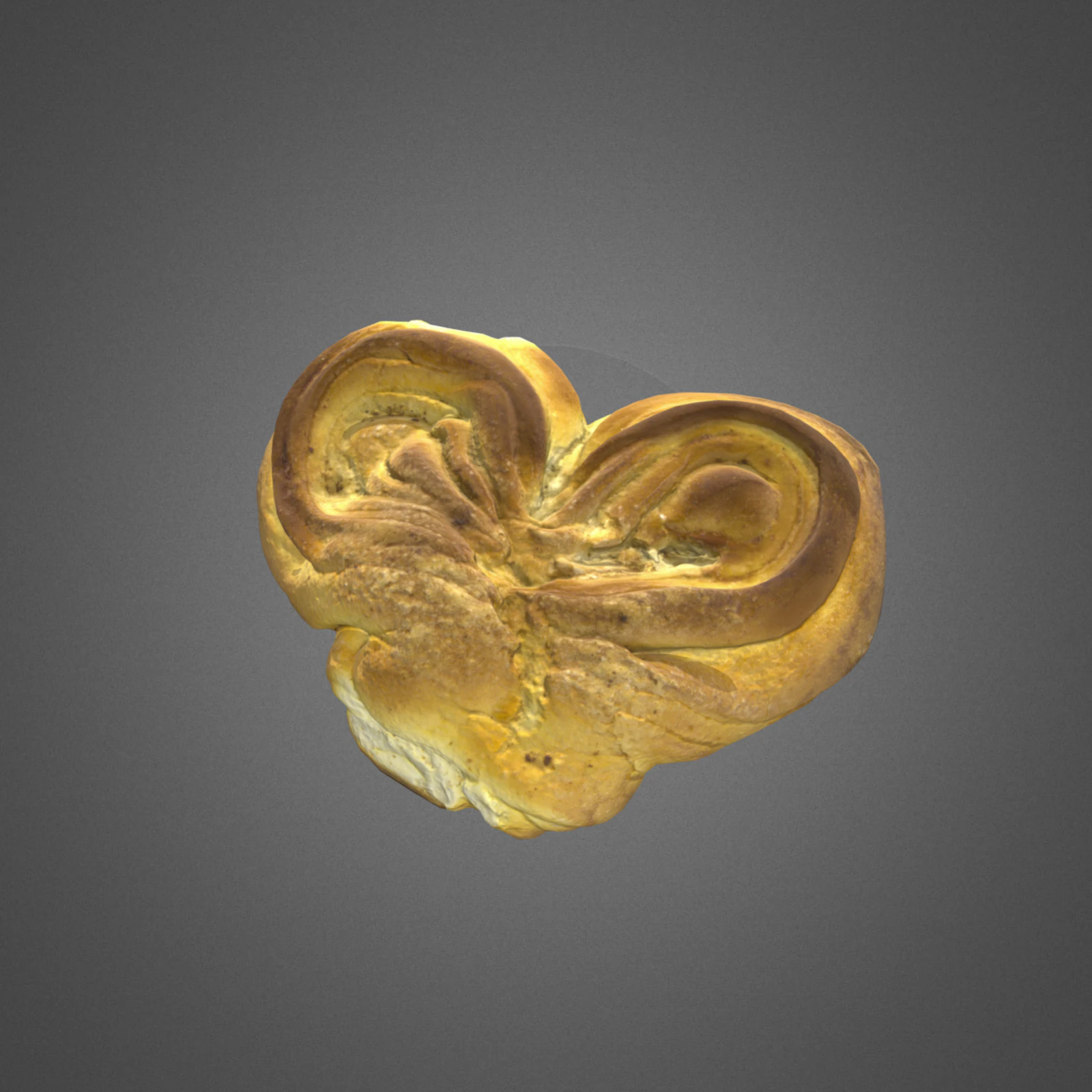 S00012 Heart-Shaped Swirl Bread 3D Model .c4d .max .obj .3ds .fbx .stl .blend 
