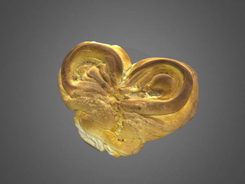 S00012 하트 소용돌이 빵 3D 모델