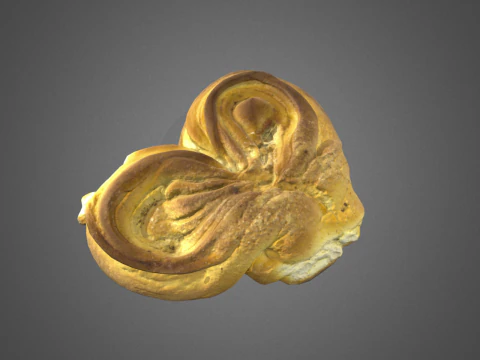 S00012 Heart-Shaped Swirl Bread 3D Model