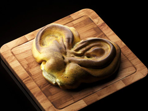 S00012 Heart-Shaped Swirl Bread 3D Model