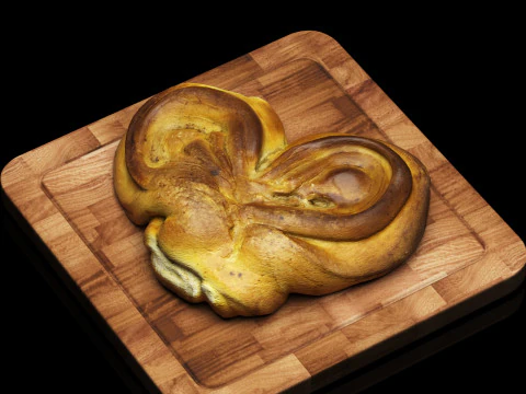 S00012 Heart-Shaped Swirl Bread 3D Model