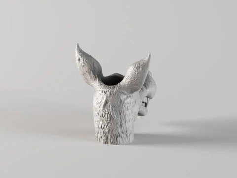 001686 Wolf Head Pen Topper 3D Print Model