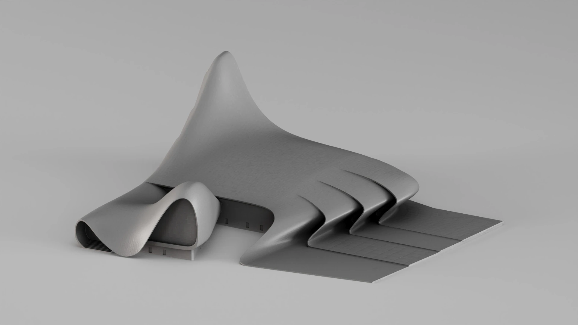 001688 Parametric Pavilion - Sculptural Architectural Form 3D Print Model .c4d .max .obj .3ds .fbx .stl .blend 