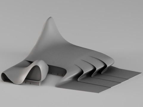 001688 パビリオン パビリオン - 彫刻的な建築形態 3Dプリントモデル