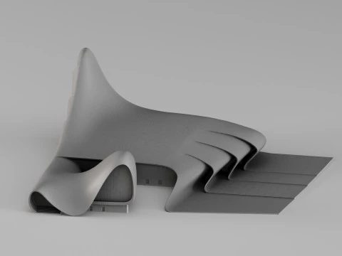 001688 Parametric Pavilion - Sculptural Architectural Form 3D Print Model