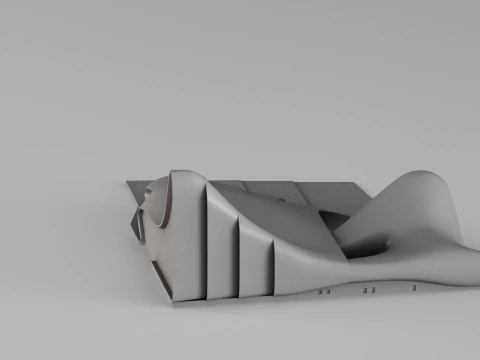 001688 Parametric Pavilion - Sculptural Architectural Form 3D Print Model