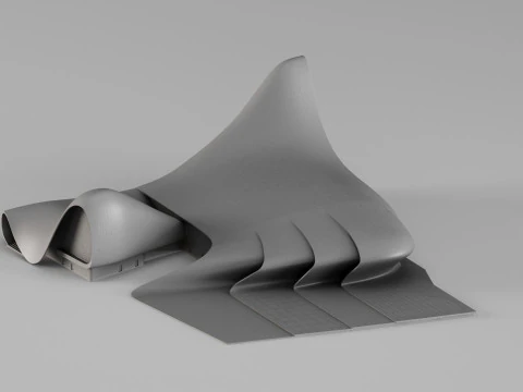 001688 Parametric Pavilion - Sculptural Architectural Form 3D Print Model