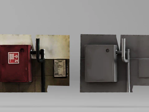 001691 産業用消防ホースキャビネットパネル 3Dモデル