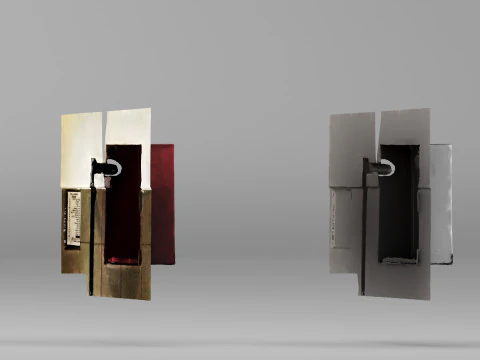001691 Industrial Fire Hose Cabinet Panel 3D Model