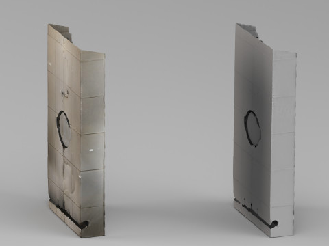 001692 Industrial Urinal Wall Module 3D Model