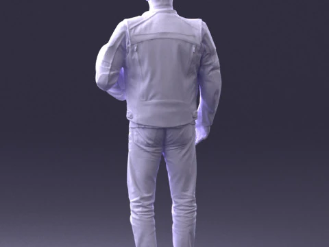 000417 Man Biker Outfit With Helmet Pose Full Body Scan 3dp 3D Print Model