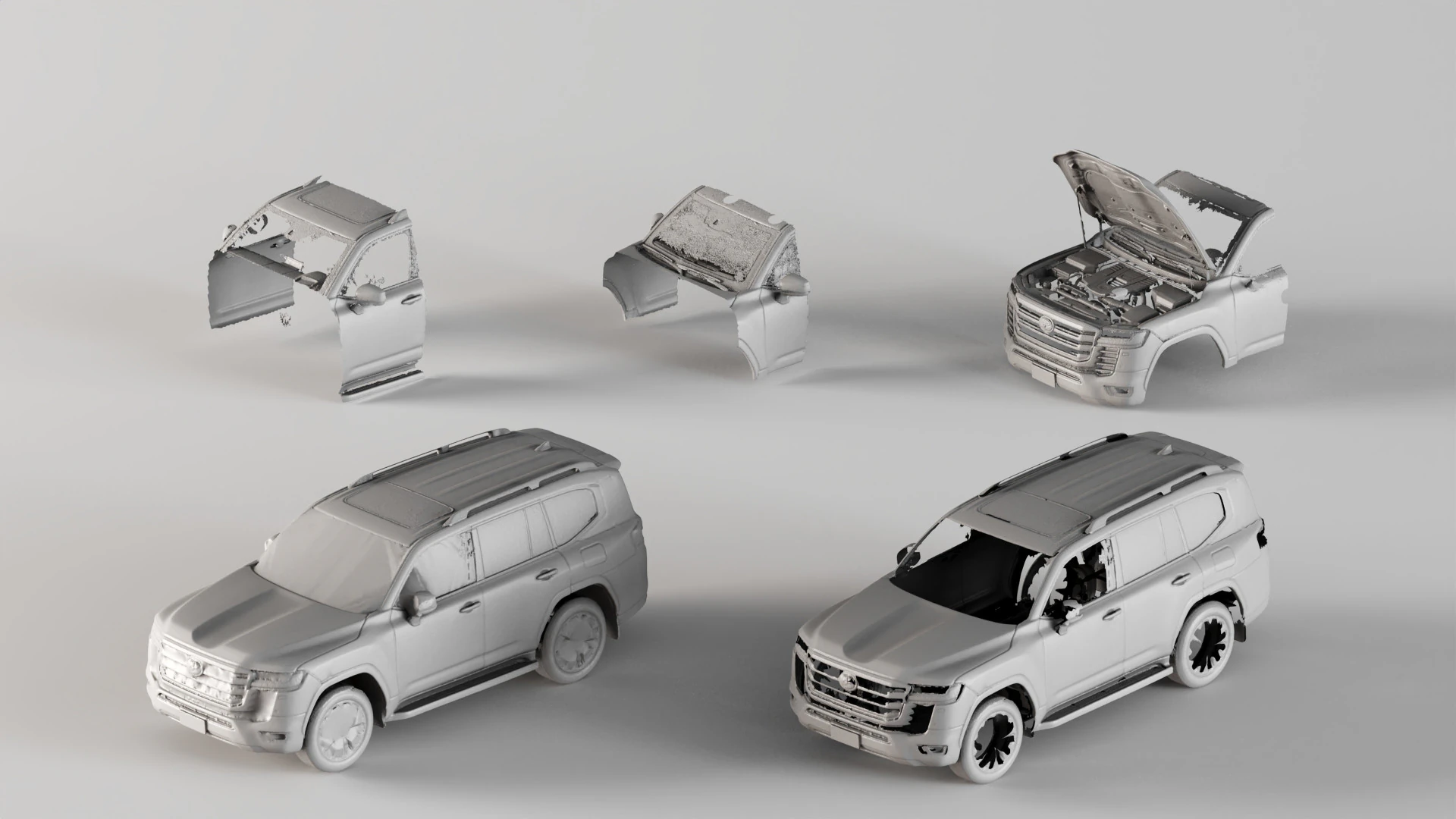 001695 Toyota Land Cruiser LC300 SUV Raw 3D Scan 3D Print Model .c4d .max .obj .3ds .fbx .stl .blend 
