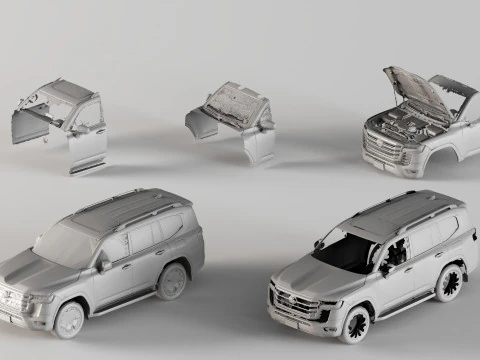 001695 丰田陆地巡洋舰 LC300 SUV 原始 3D 扫描 3D 打印模型