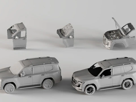 001695 Toyota Land Cruiser LC300 SUV Raw 3D Scan 3D Print Model