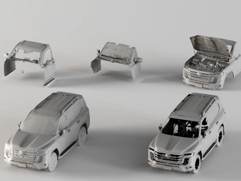 001695 Toyota Land Cruiser LC300 SUV Raw 3D Scan 3D Print Model