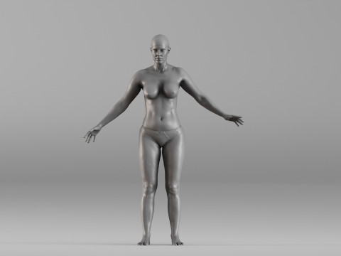 001698 リアルな女性の身体の解剖学ニュートラルポーズ全身スキャン 3Dプリントモデル