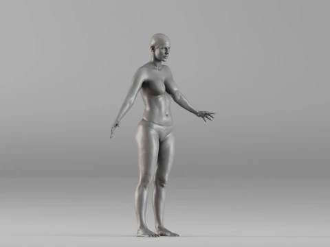001698 Realistic Female Body Anatomy Neutral Pose Full Body Scan 3D Print Model