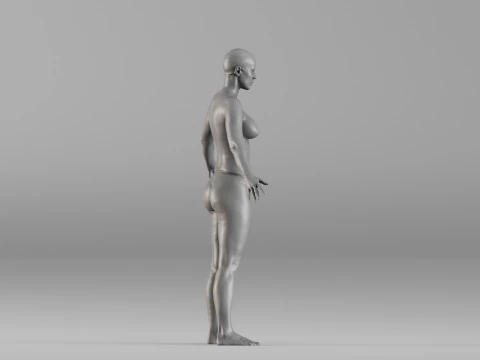 001698 Realistic Female Body Anatomy Neutral Pose Full Body Scan 3D Print Model