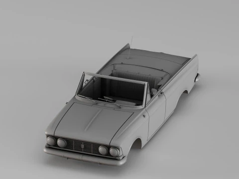 001699 Classic Convertible Car Body with Separate Parts 3D Print Model
