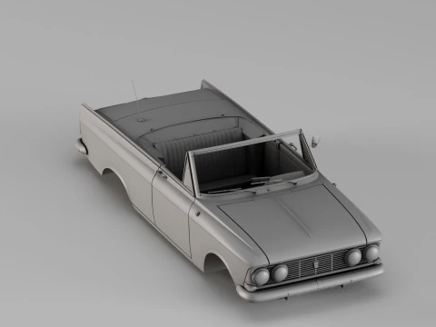 001699 Classic Convertible Car Body with Separate Parts 3D Print Model