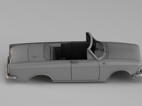 001699 经典敞篷车车身，带独立部件 3D 打印模型