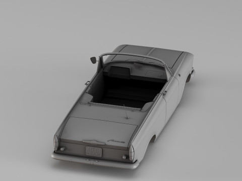 001699 经典敞篷车车身，带独立部件 3D 打印模型