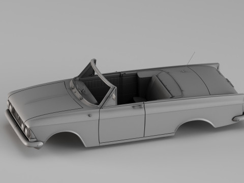 001699 经典敞篷车车身，带独立部件 3D 打印模型