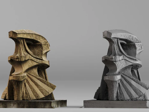 001702 Arkbutans 帆贝壳石灰石建筑雕塑原始 3D 扫描 3D 打印模型