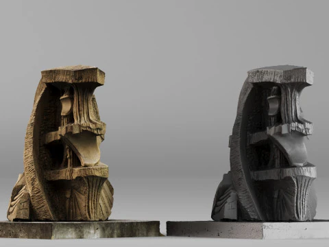 001702 Arkbutans 帆贝壳石灰石建筑雕塑原始 3D 扫描 3D 打印模型