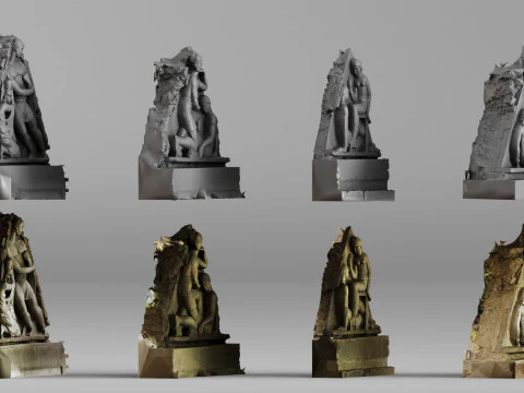 001703 Hermann Brachert F&aacute;brica Fachada Relevos 1923 Esculturas Arquitet&ocirc;nicas Digitaliza&ccedil;&atilde;o 3D Bruta Modelo de Impressão 3D