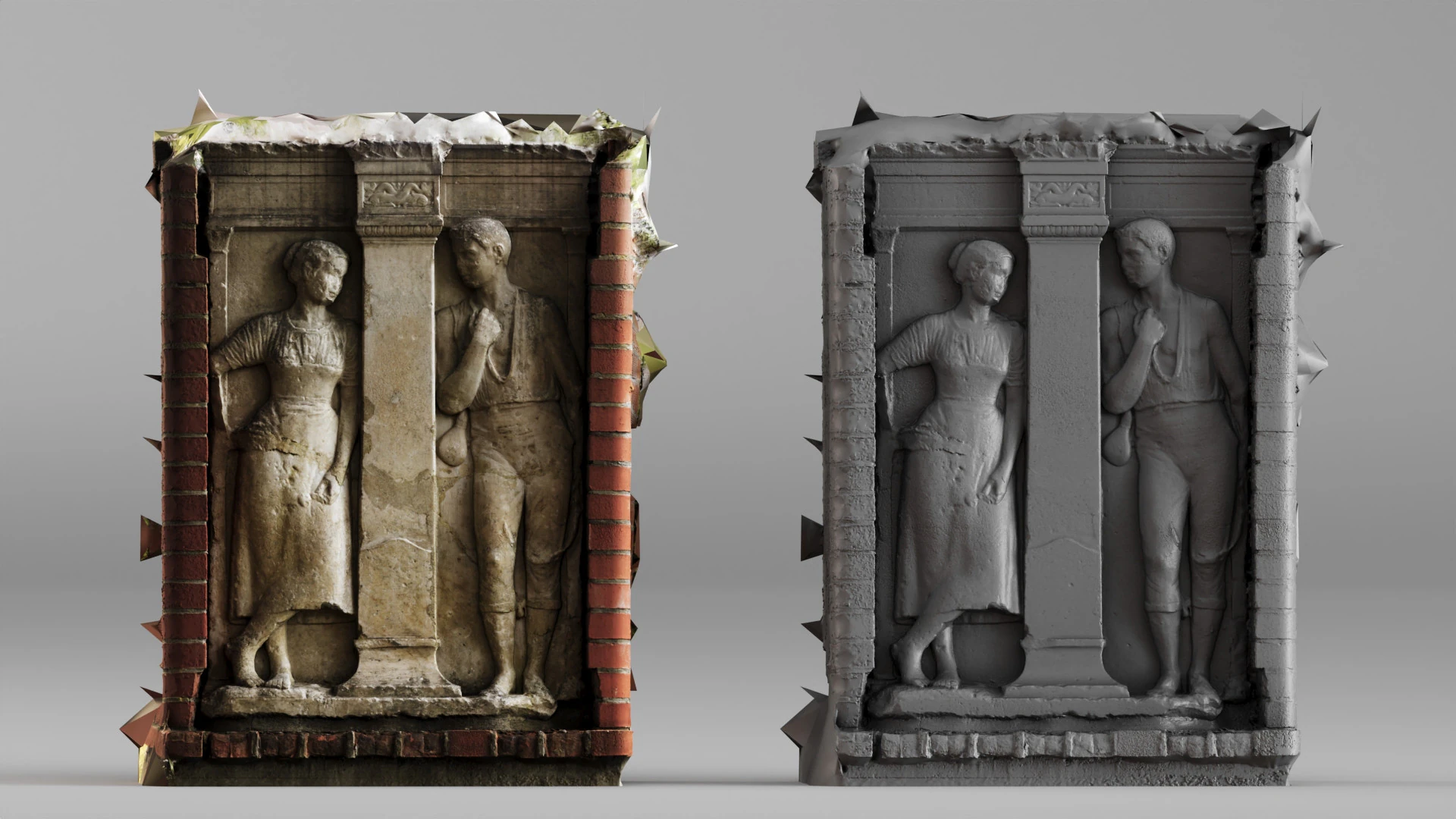 001704 Fonte de Amor Relevo em M&aacute;rmore 1930 Escultura Arquitet&ocirc;nica Digitaliza&ccedil;&atilde;o 3D Bruta Modelo de Impressão 3D .c4d .max .obj .3ds .fbx .stl .blend 