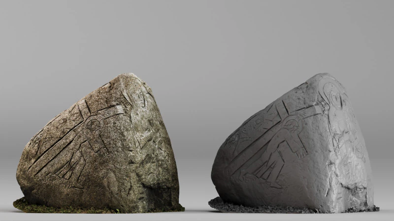 001705 Monumento de pedra esculpida com digitaliza&ccedil;&atilde;o 3D bruta em relevo cruzado Modelo de Impressão 3D .c4d .max .obj .3ds .fbx .stl .blend 