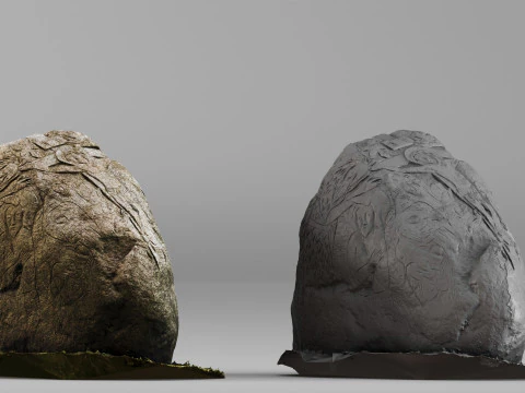 001705 Monumento de pedra esculpida com digitaliza&ccedil;&atilde;o 3D bruta em relevo cruzado Modelo de Impressão 3D