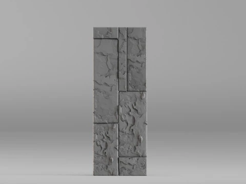 001709 3D-сканирование панели модульных блоков из состаренной каменной стены 3D Принт Модель