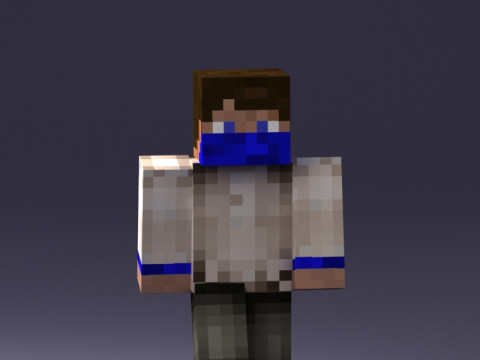 000445 Personagem Voxel estilo Minecraft 3dp Modelo de Impressão 3D