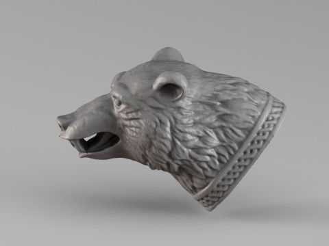 001713 Decorative Bear Head Sculpture 3D Print Model
