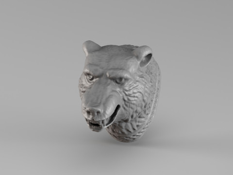 001713 Decorative Bear Head Sculpture 3D Print Model