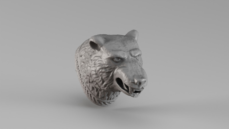 001713 Decorative Bear Head Sculpture 3D Print Model .c4d .max .obj .3ds .fbx .stl .blend