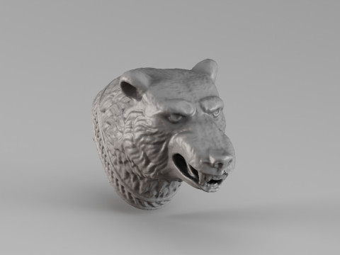 001713 Escultura decorativa de cabeza de oso Modelo de impresión 3D