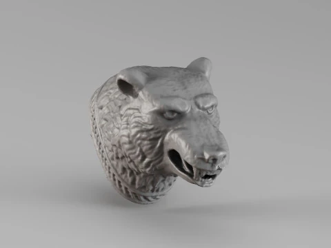 001713 Decoratief beeld van een berenkop 3D printmodel