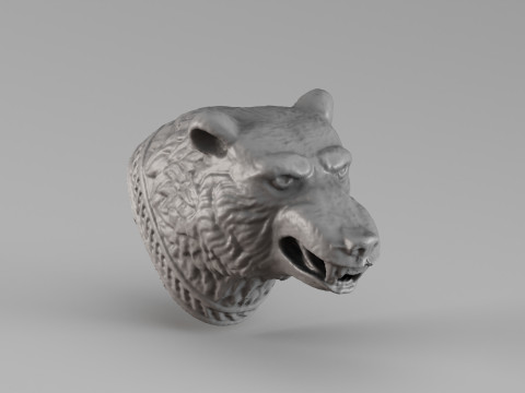 001713 Decorative Bear Head Sculpture 3D Print Model