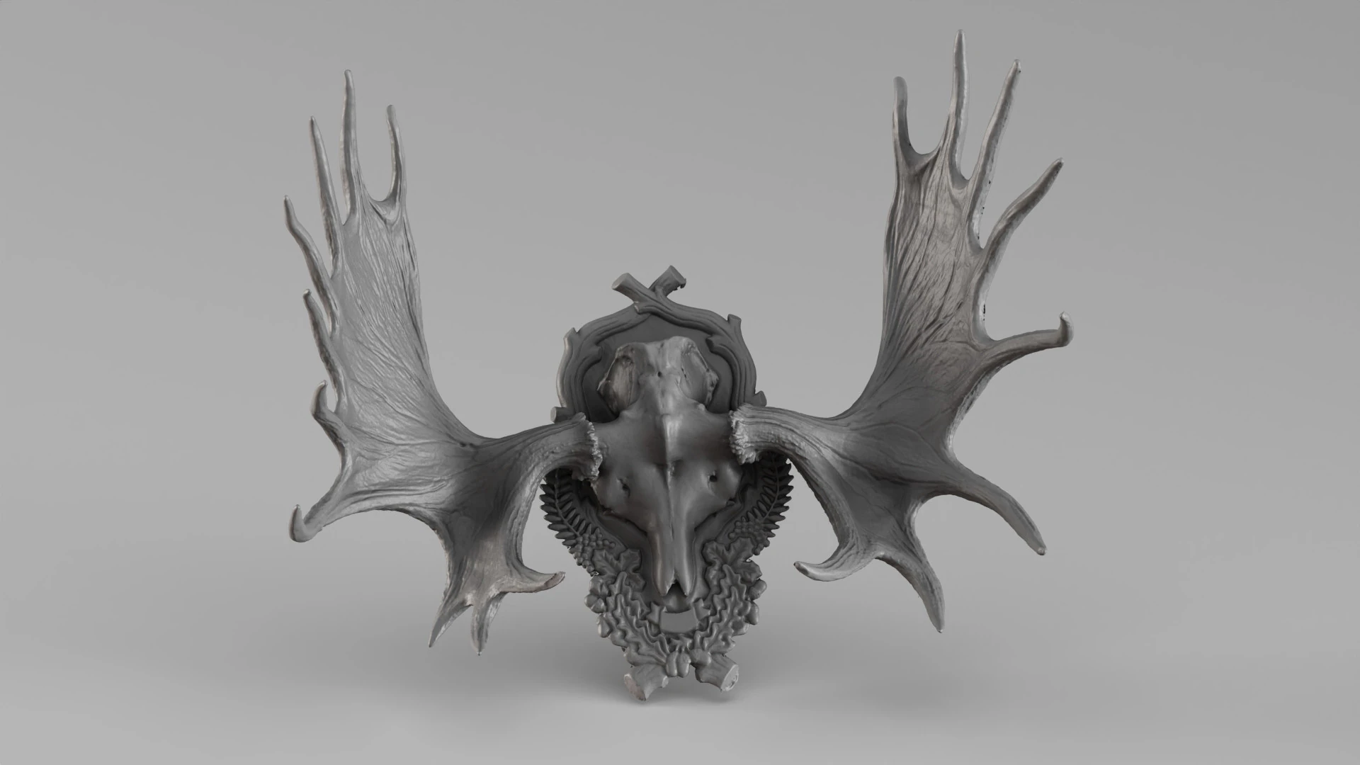 001721 Moose Skull with Antlers Raw 3D Scan 3D Print Model .c4d .max .obj .3ds .fbx .stl .blend